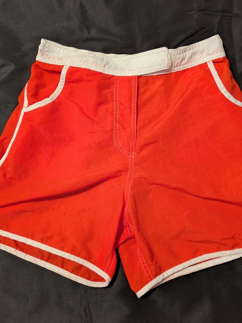 Catalina Hot Tangerine Board Shorts with White Waistband